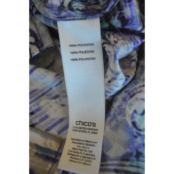 Chicos Divine Damask Athens Shirt Style Size 1 Women's Medium Roll Tab Sleeves - Picture 6 of 10